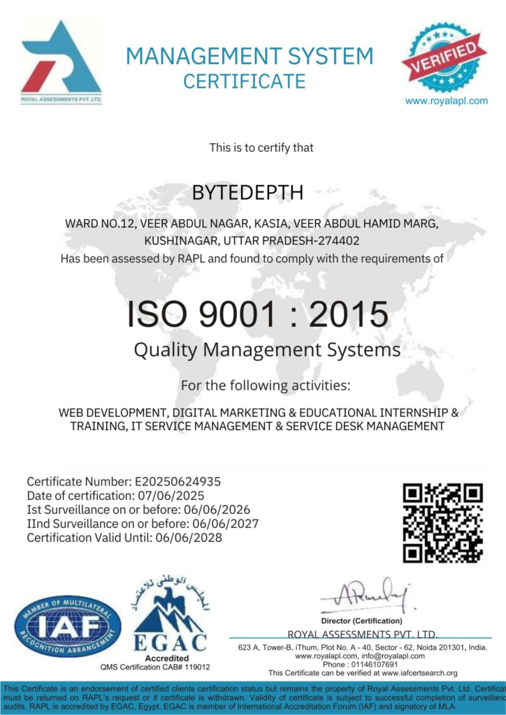 iso certified bytedepth marketing agency in india